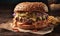 Mouthwatering Cheese Burger Ai Generated