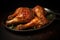 Mouthwatering Chicken drumsticks grilled food. Generate Ai