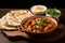 Mouthwatering chicken tikka masala curry with roti or naan