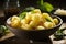 Mouthwatering and delectable italian gnocchi pasta with ample copy space for text