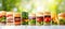 Mouthwatering fast food assortment in captivating collage, neatly divided by white vertical lines