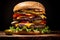 Mouthwatering Fresh big cheeseburger. Generate Ai