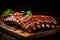 Mouthwatering Grilled ribs bbq. Generate Ai