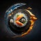 Mouthwatering Photography of Sushi on Sleek Black Background. Ai generated art