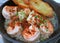 Mouthwatering Spanish Style Garlic Shrimp or Gambas al Ajillo in a Hot Pan