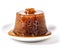 Mouthwatering sticky toffee pudding on a white background, Generative AI