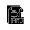 MOV file black glyph icon