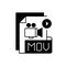 MOV file black linear icon