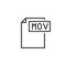 Mov format document line icon