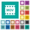 MOV movie format color glass buttons square flat multi colored icons