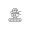 Movable robot linear icon concept. Movable robot line vector sign, symbol, illustration.