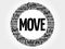 MOVE circle stamp word cloud