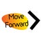 MOVE FORWARD stamp on white