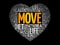 MOVE heart word cloud, fitness, sport
