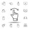 move left and right swipe finger gesture outline icon. Set of hand gesturies illustration. Signs and symbols can be used for web,
