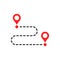 Move location icon in flat style. Pin gps vector illustration on white isolated background. Navigation business concept