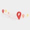 Move location icon in flat style. Pin gps vector illustration on white isolated background. Navigation business concept
