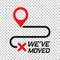 Move location icon in transparent style. Pin gps vector illustration on isolated background. Navigation business concept