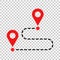 Move location icon in transparent style. Pin gps vector illustration on isolated background. Navigation business concept