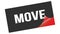 MOVE text on black red sticker stamp