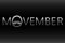 Movember cancer awareness icon on black background