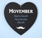 Movember fundraising for mens health awareness message on blackboard