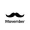Movember time icon. National prostate health month. Mustache icon. Vector