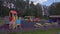 Movement around an empty playground in the forest