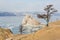 Movement of the clouds over the Lake Baikal. Burkhan Cape, Olkhon island, Lake Baikal, Irkutsk region, Russia