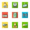 Movement, electric transport and other web icon in flat style.Attributes, public, means, icons in set collection.