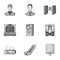Movement, electric transport and other web icon in monochrome style.Attributes, public, means, icons in set collection.
