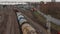 The movement of freight trains through a railway junction