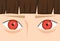 Movement indicator doll with red staring eyes from Squid Game series, vector illustration