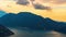 The movement of rain clouds over the mountains in Montenegro