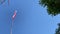 Movement of Thai flag against blue sky