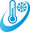 Movement and ventilation logo, snowflake drop, thermometer logo, air conditioning logo, ventilation logo, air logo