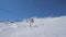 Movement view from cable chair lift in the mountains resort in winter