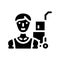 Mover delivery worker glyph icon vector illustration