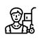 Mover delivery worker line icon vector illustration
