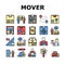 Mover Express Service Collection Icons Set Vector