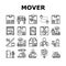 Mover Express Service Collection Icons Set Vector