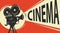 Movie camera retro. Cinema, movie poster vector