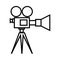 Movie camera on tripod icon