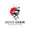 Movie chair illustration logo design
