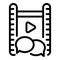 Movie chat icon, outline style