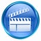 Movie clapper board icon blue