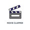 movie clapper icon. clapperboard, cinema, cinematography, outline, concept symbol design, movie, filmmaking device, film or video