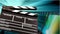 Movie clapper template on blurred background
