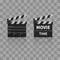 Movie clapperboard or film clapper