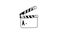 Movie clapperboard open and close. Animation of movie clapper icon. Freehand line dark ink hand drawn sketch film clapper